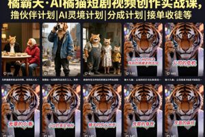 橘霸天·AI橘猫短剧视频创作实战课,撸伙伴计划|AI灵境计划|分成计划|接单收徒等