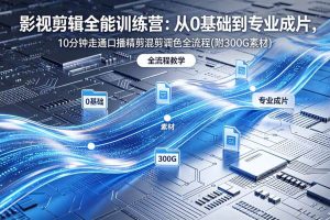 (18664期)2026影视剪辑全能实战课|0基础到专业成片,全流程教学,高清带300G素材