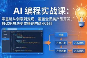 (18670期)AI编程实战课-第三期-5月更新:零基础从创意到变现,覆盖全品类产品开发,把想法变成赚钱项目