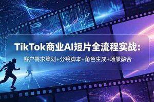 (18678期)TikTok商业AI短片全流程实战:客户需求策划+分镜脚本+角色生成+场景融合