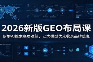 2026新版GEO布局课:拆解AI搜索底层逻辑,让大模型优先收录品牌信息