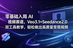 (18771期)零基础入局 AI 视频赛道,Veo3.1+Seedance2.0 双工具教学,轻松做出高质量变现视频