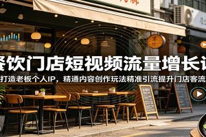 餐饮门店短视频流量增长课：打造老板个人IP，精通内容创作玩法精准引流提升门店客流