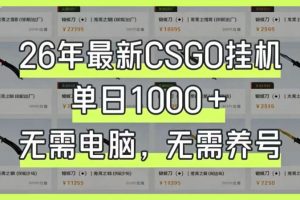 26年最新CSGO挂G系统,单日1000+,无需电脑,无需养号,0基础可上手【揭秘】