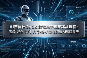 （19124期）AI智能体Codex编程助手搭建实战课程：理解-规划-执行-交付四步方法论打造AI编程助手