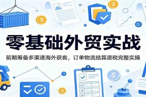 零基础外贸实战：前期筹备多渠道海外获客，订单物流结算退税完整实操
