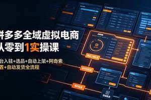 (19139期)拼多多全域虚拟电商从零到1实操课:平台入驻+选品+自动上架+阿奇索配置+自动发货全流程
