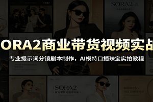 SORA2商业带货视频实战：专业提示词分镜剧本制作，AI模特口播珠宝实拍教程