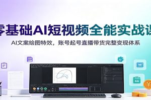 零基础AI短视频全能实战课：AI文案绘图特效，账号起号直播带货完整变现体系