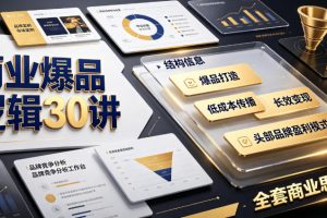 商业爆品逻辑30讲｜拆解各行各业头部品牌盈利模式，吃透爆品打造、低成本传播、长效变现全套商业思维课