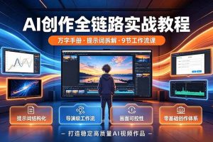 （19247期）AI创作全链路实战教程｜万字手册·提示词拆解·9节工作流课，打造稳定高质量AI视频作品