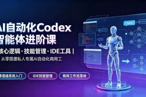 （19245期）AI自动化Codex智能体进阶课｜核心逻辑·技能管理·IDE工具｜从零搭建私人专属AI自动化商用工作流