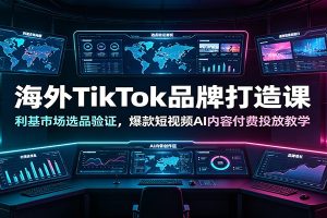 海外TikTok品牌打造课：利基市场选品验证，爆款短视频AI内容付费投放教学