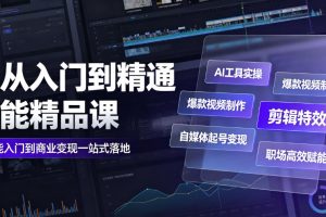 AI从入门到精通全能精品课｜AI工具实操+爆款视频制作+剪辑特效+自媒体起号变现+职场高效赋能全教程