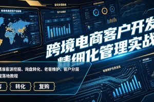 跨境电商客户开发与精细化管理实战课｜海外精准客源挖掘、询盘转化、老客维护、客户分层全流程落地教程