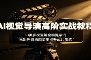 AI视觉导演高阶实战教程：38类影视运镜全套提示词，电影光影构图美学提升成片质感