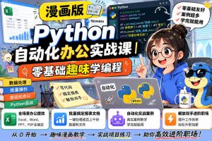 漫画版Python自动化办公实战课｜零基础趣味学编程，全场景办公提效、批量搞定报表文档、解放双手进阶职场