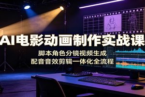 AI电影动画制作实战课：脚本角色分镜视频生成，配音音效剪辑一体化全流程