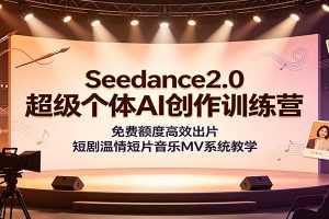 Seedance2.0超级个体AI创作训练营：免费额度高效出片，短剧温情短片音乐MV系统教学