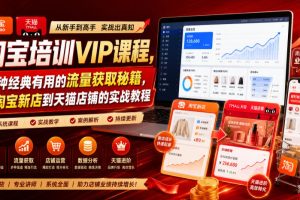 淘宝培训VIP课程，各种经典有用的流量获取秘籍，从淘宝新店到天猫店铺的实战教程（更新7月）