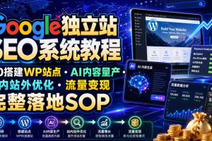 Google独立站SEO系统教程，从0搭建WP站点・AI内容量产・站内站外优化・流量变现完整落地SOP（2026年7月）