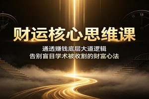 财运核心思维课：通透赚钱底层大道逻辑，告别盲目学术被收割的财富心法