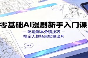 零基础AI漫剧新手入门课:吃透剧本分镜技巧,搞定人物场景批量出片