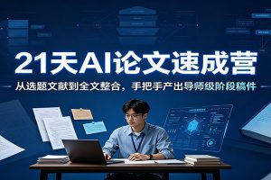 21天AI论文速成营:从选题文献到全文整合,手把手产出导师级阶段稿件