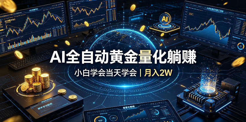 AI全自动黄金量化躺賺:小白学会当天学会,月入2W!【揭秘】