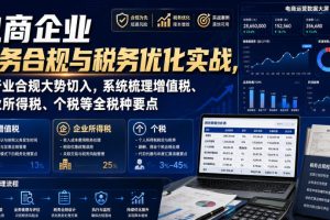 电商企业财务合规与税务优化实战,从行业合规大势切入,系统梳理增值税、企业所得税、个税等全税种要点