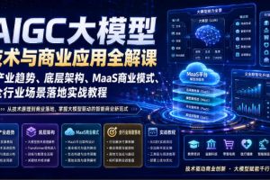 AIGC大模型技术与商业应用全解课｜产业趋势、底层架构、MaaS商业模式、全行业场景落地实战教程