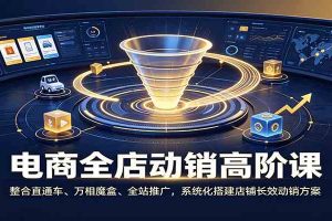 电商全店动销高阶课:整合直通车、万相魔盒、全站推广,系统化搭建店铺长效动销方案