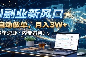 AI副业新风口,AI自动做单,月入3W+,附接单资源