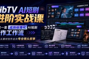 LibTV AI短剧进阶实战课,搭建一套成熟标准化AI短剧制作工作流,带你从素材创作走向专业镜头叙事