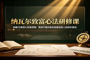 纳瓦尔致富心法研修课：拆解10条核心财富逻辑，理清不靠内卷实现被动收入的成长路径