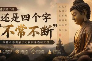 (19779期)付费文章:佛学第二弹:还是四个字“不常不断”依托八不偈解读无我因果连续之理
