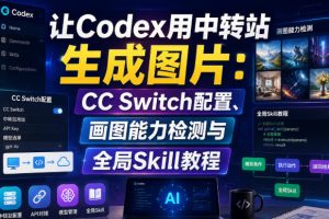 让Codex用中转站生成图片:CC Switch配置、画图能力检测与全局Skill教程