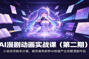 AI漫剧动画实战课（第二期)：小说改写剧本分镜，御灵画布即梦AI快速产出完整漫剧作品