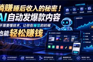 躺賺睡后收入的秘密！AI自动发爆款内容，不需要懂技术，让你在睡觉的时候也能轻松賺钱【原创双语字幕】