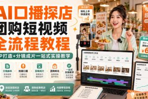 AI口播探店团购短视频全流程教程|IP打造+分镜成片一站式实操教学