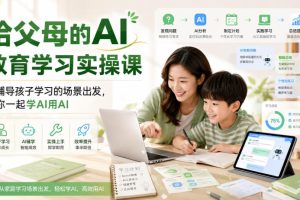 给父母的AI教育学习实操课,从辅导孩子学习的场景出发,带你一起学AI用AI