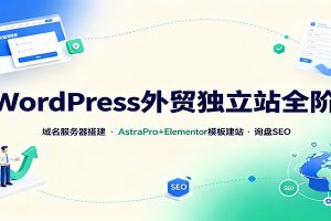 WordPress外贸独立站全阶：域名服务器搭建，AstraPro+Elementor模板建站与询盘询盘SEO
