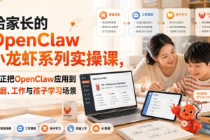 给家长的OpenClaw小龙虾系列实操课，真正把OpenClaw应用到家庭、工作与孩子学习场景