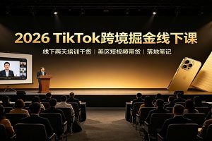 2026 TikTok跨境掘金线下课:线下两天培训干货,美区短视频带货落地笔记