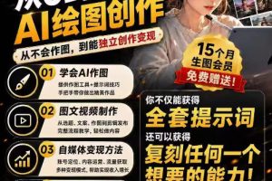 抖音10W粉丝博主的AI绘图教学，从0到精通AI绘图创作，从不会作图到能独立创作变现