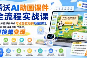 希沃AI动画课件全流程实战课｜用AI把课件做成可点击互动的动画游戏，从0到1跑通课件制作流程，可接单变现