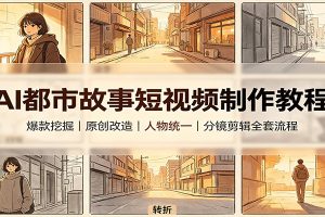AI都市故事短视频制作教程:爆款挖掘原创改造,人物统一分镜剪辑全套流程