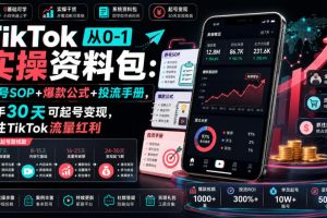 TikTok从0-1实操资料包:养号SOP+爆款公式+投流手册,新手30天可起号变现,抓住TikTok流量红利