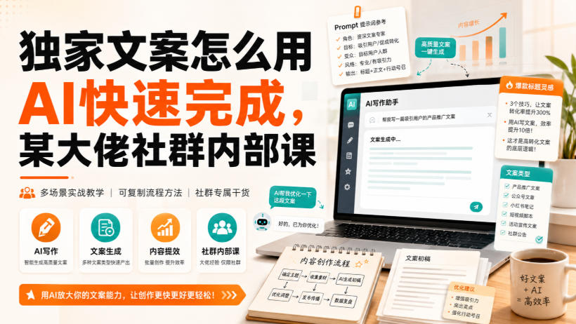独家文案怎么用AI快速完成,某大佬社群内部课