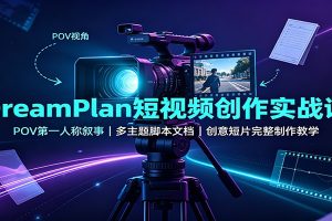 DreamPlan短视频创作实战课：POV第一人称叙事，多主题脚本文档，创意短片完整制作教学